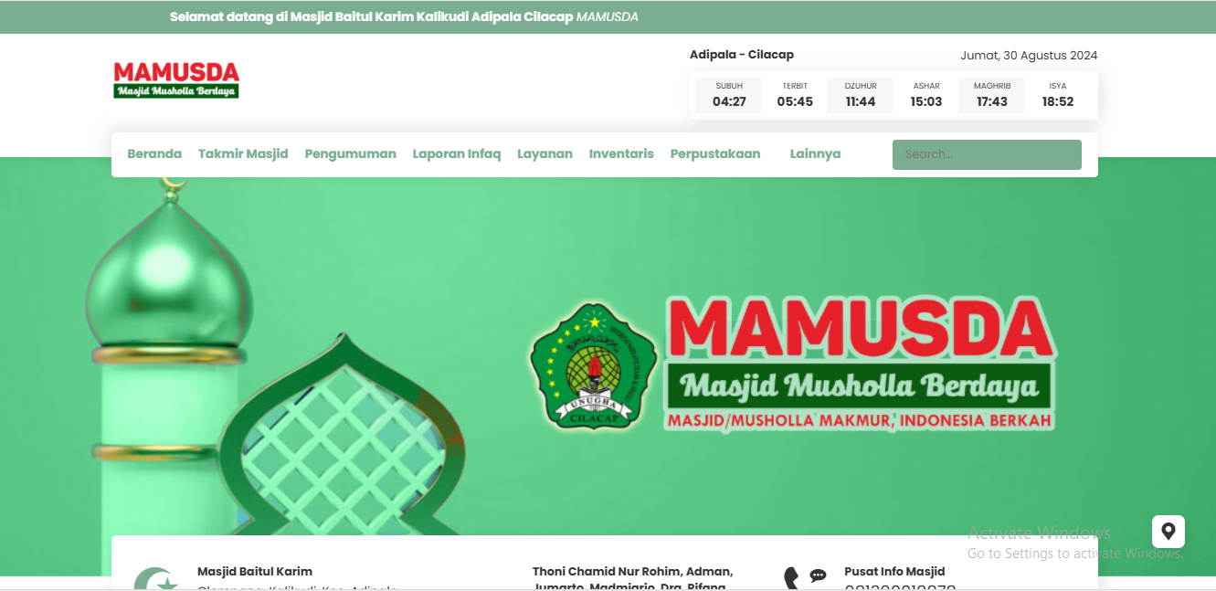 Digitalisasi Masjid: KKN DR 8 UNUGHA Luncurkan Website Resmi Masjid Baitul Karim